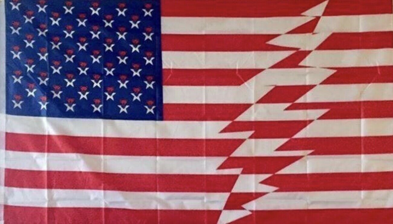 Grateful Dead Flag Dancing Bear American Stripe  3x5 Ft Concert Banner Flag