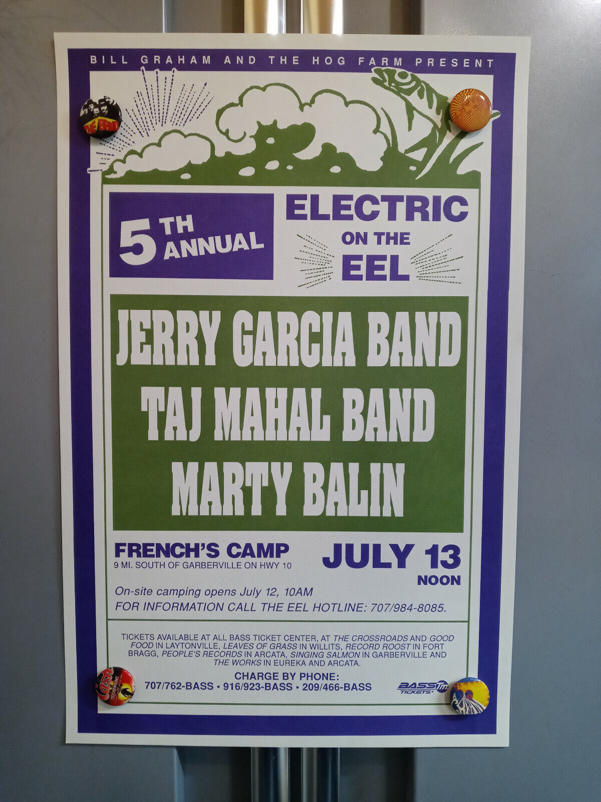 Jerry Garcia Taj Mahal Bill Graham And The Hog Farm Presents 1991 Poster