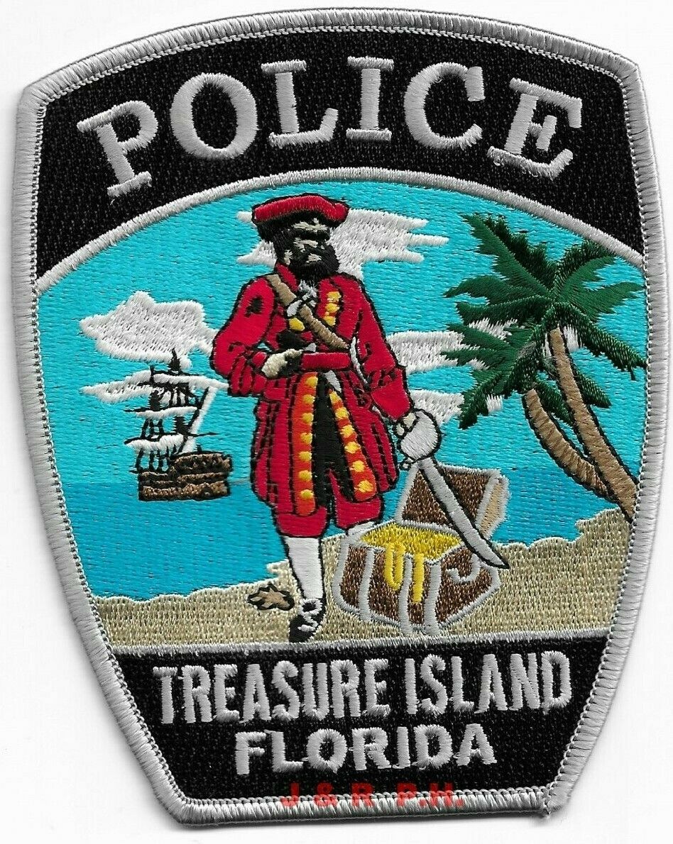 Treasure Island, Florida  (4" X 5" Size)  Shoulder Police Patch (fire)