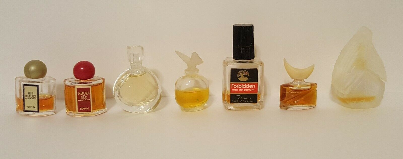 7 Miniature Perfume Bottles: Elizabeth Arden Untold Jean Marc Sinan, Ralph Laure