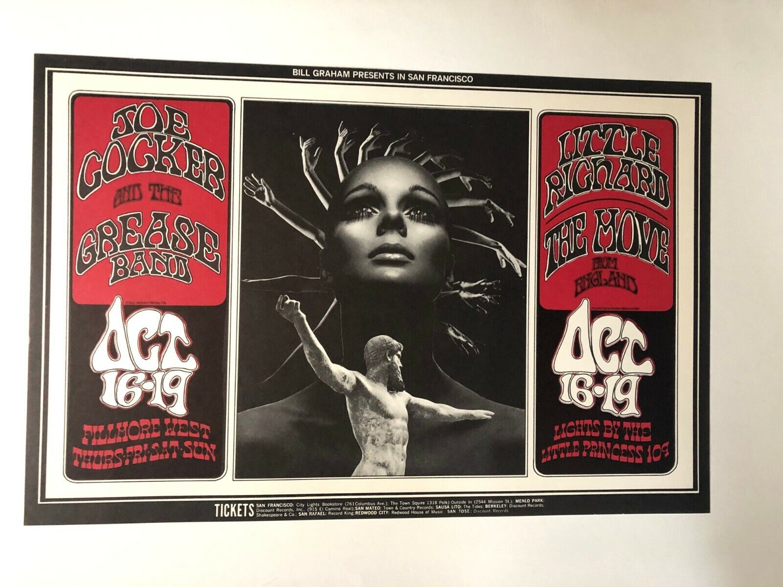 1st Printing Bg196 Joe Cocker Concert Poster Aor Fd