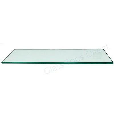 3/8" Thick Tempered Rectangle Safety Glass Flat Polish Edge & Touch Corners
