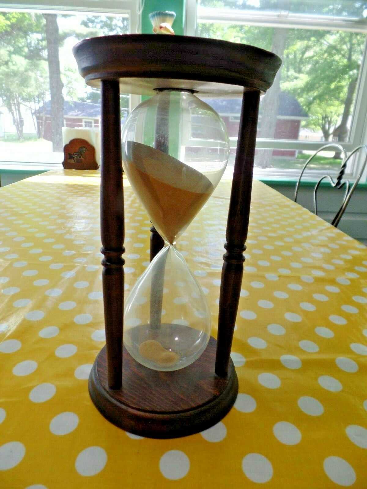 9" Vintage Wood Frame Sand Hourglass