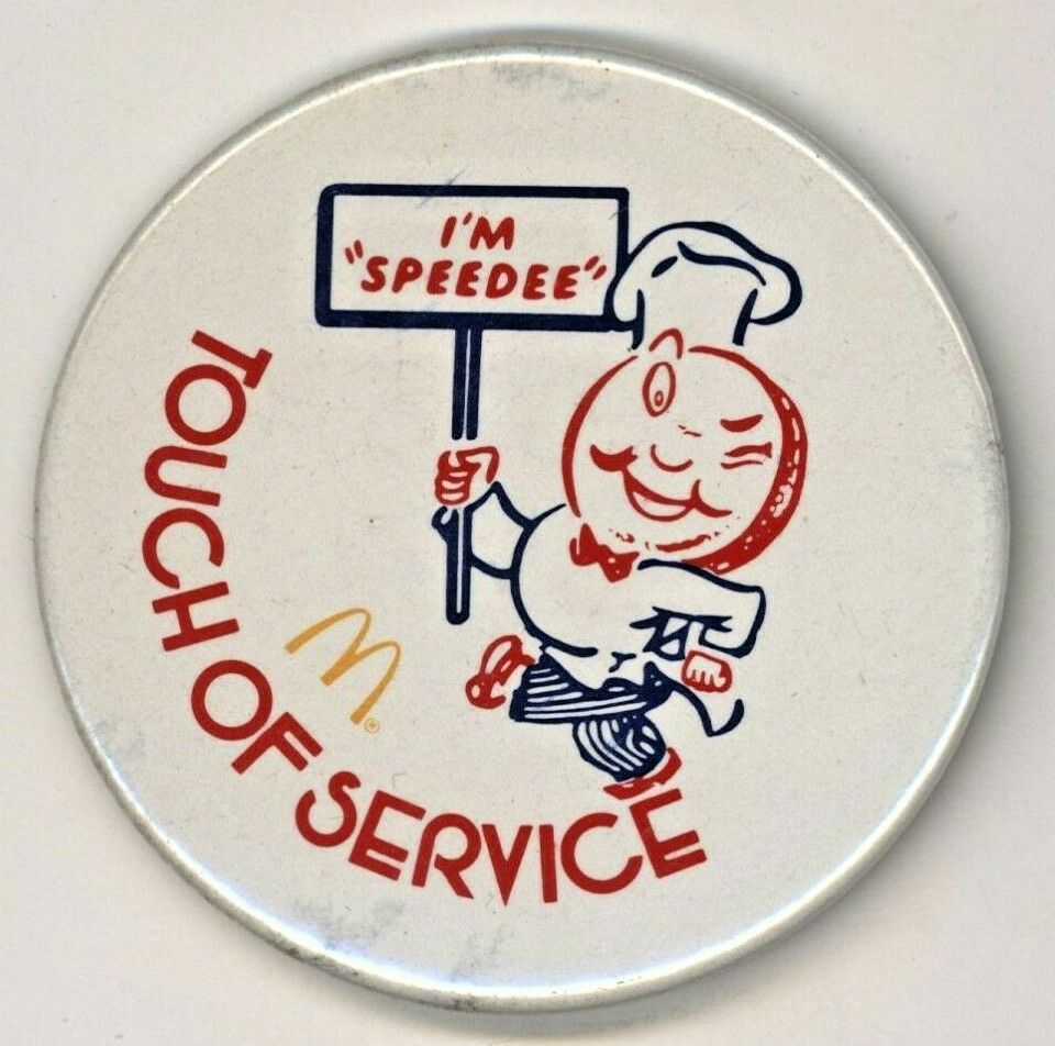 1980's Mcdonald's Touch Of Service 3" Pinback Button