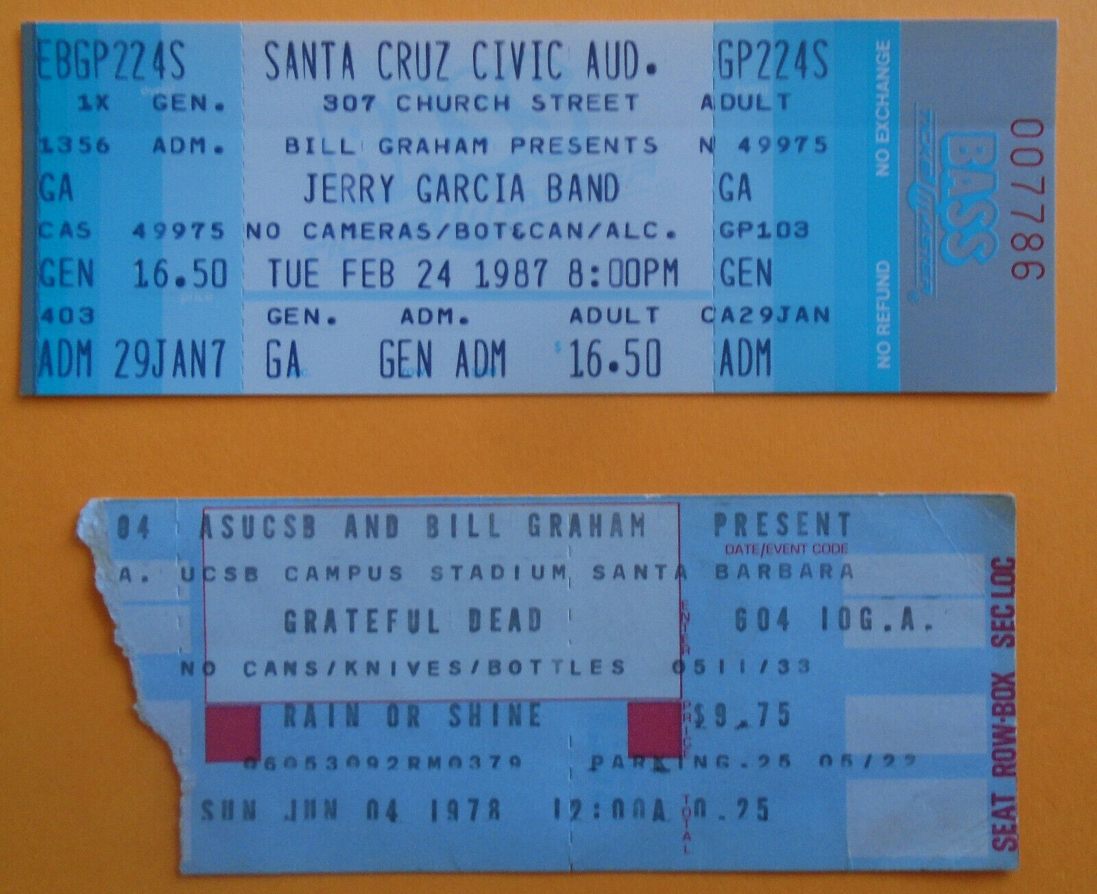 Grateful Dead-ucsb-6/4/78_jerry Garcia Band-santa Cruz Civic-2-24-87-nice Ticket