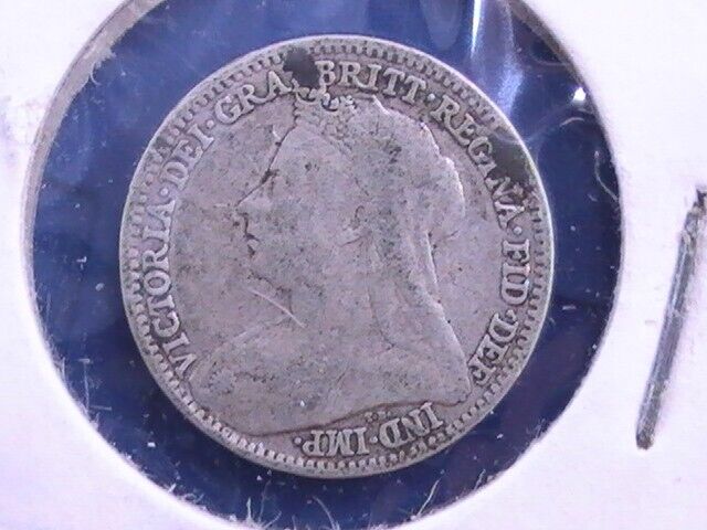 Uk Great Britain 1897 3 Pence Silver