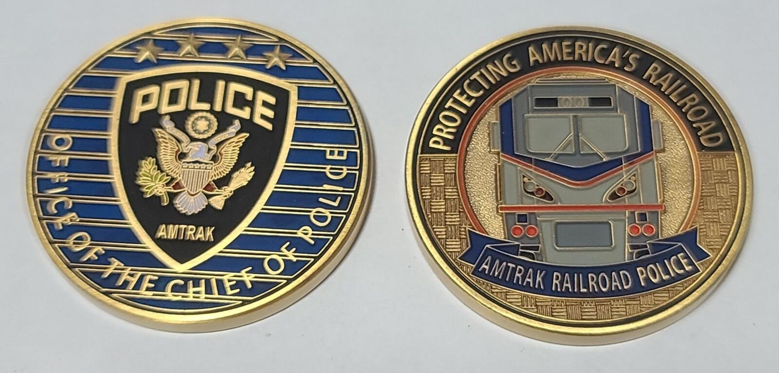 Amtrack Railroad Police Chief Of Police Challenge Coin