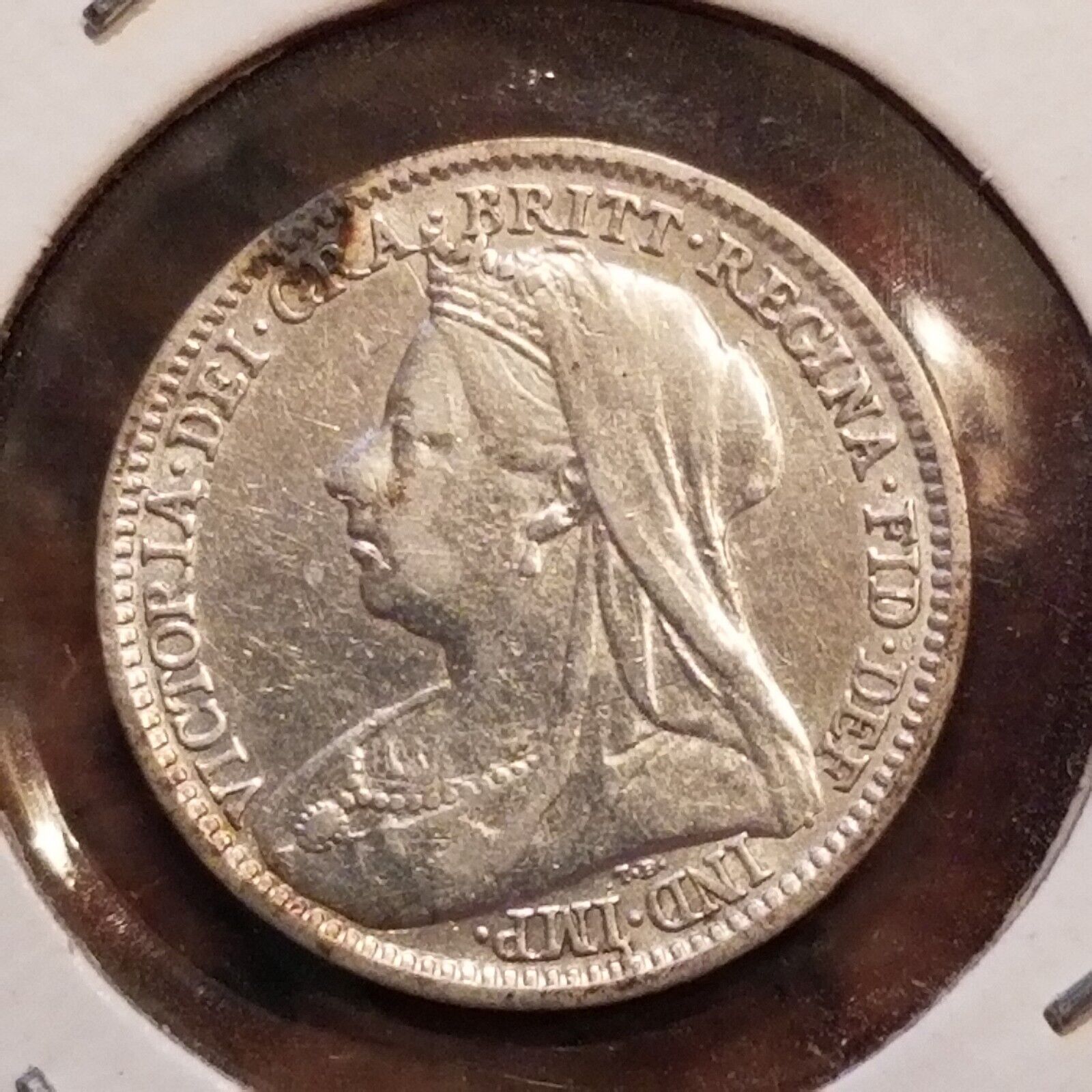 1897 Great Britain 3 Pence Coin - High Grade .925 Silver - #a8424