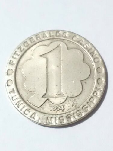 1994 Fitzgeralds Casino Tunica Mississippi $1.00 Token Great For Old Collection!
