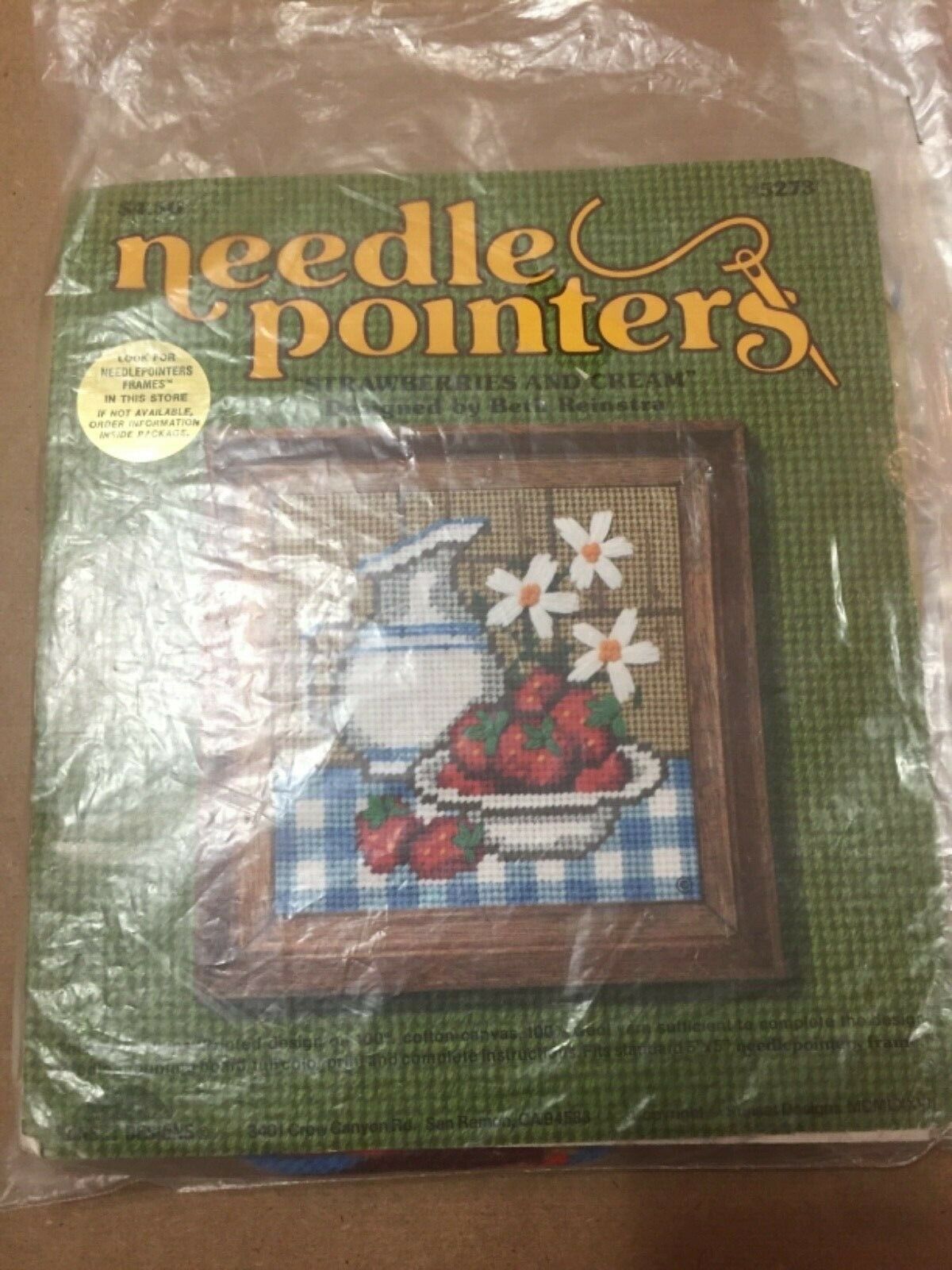 Vintage Needle Pointers Strawberries And Cream, Designed By Beth Reinstra