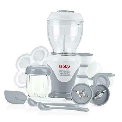 Mighty Blender With Cook Book, 22-piece Baby Food Maker Set Cool Gray