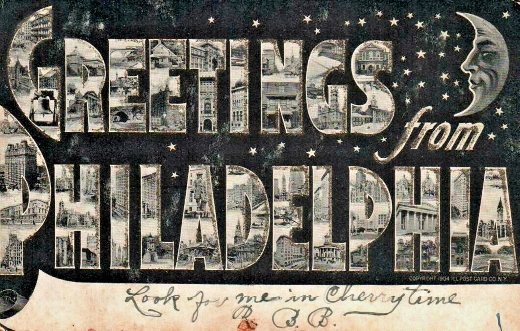 Old Style Large Letter Philadelphia Pa Pennsylvania Postcard Undivided Back  Bi