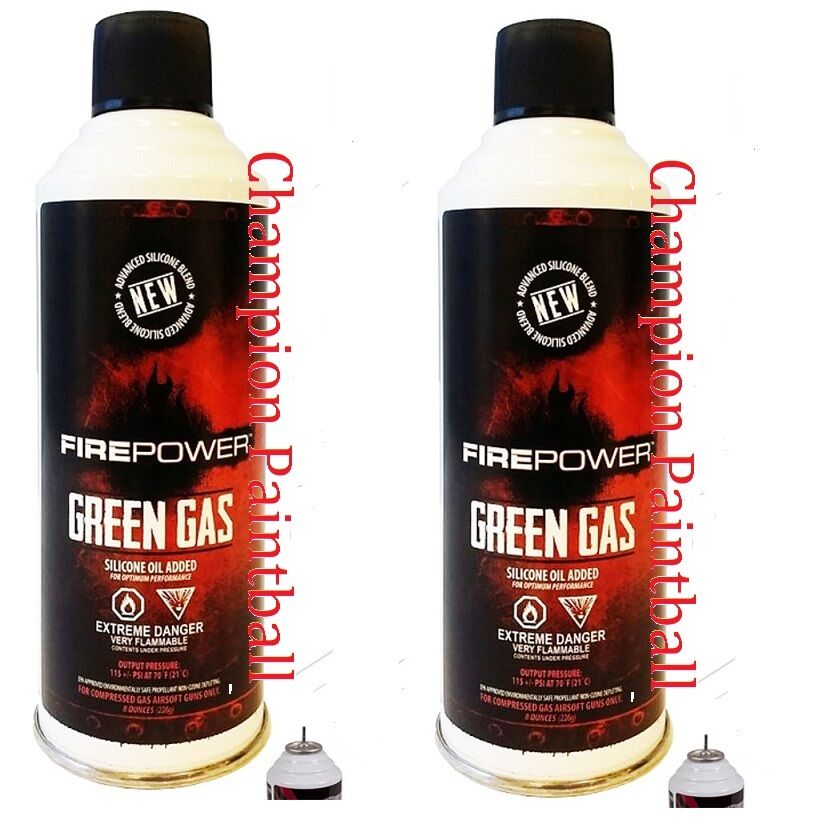 2 X Firepower Green Gas Can For Airsoft Guns Pistols Rifles Sniper Silicone 8oz