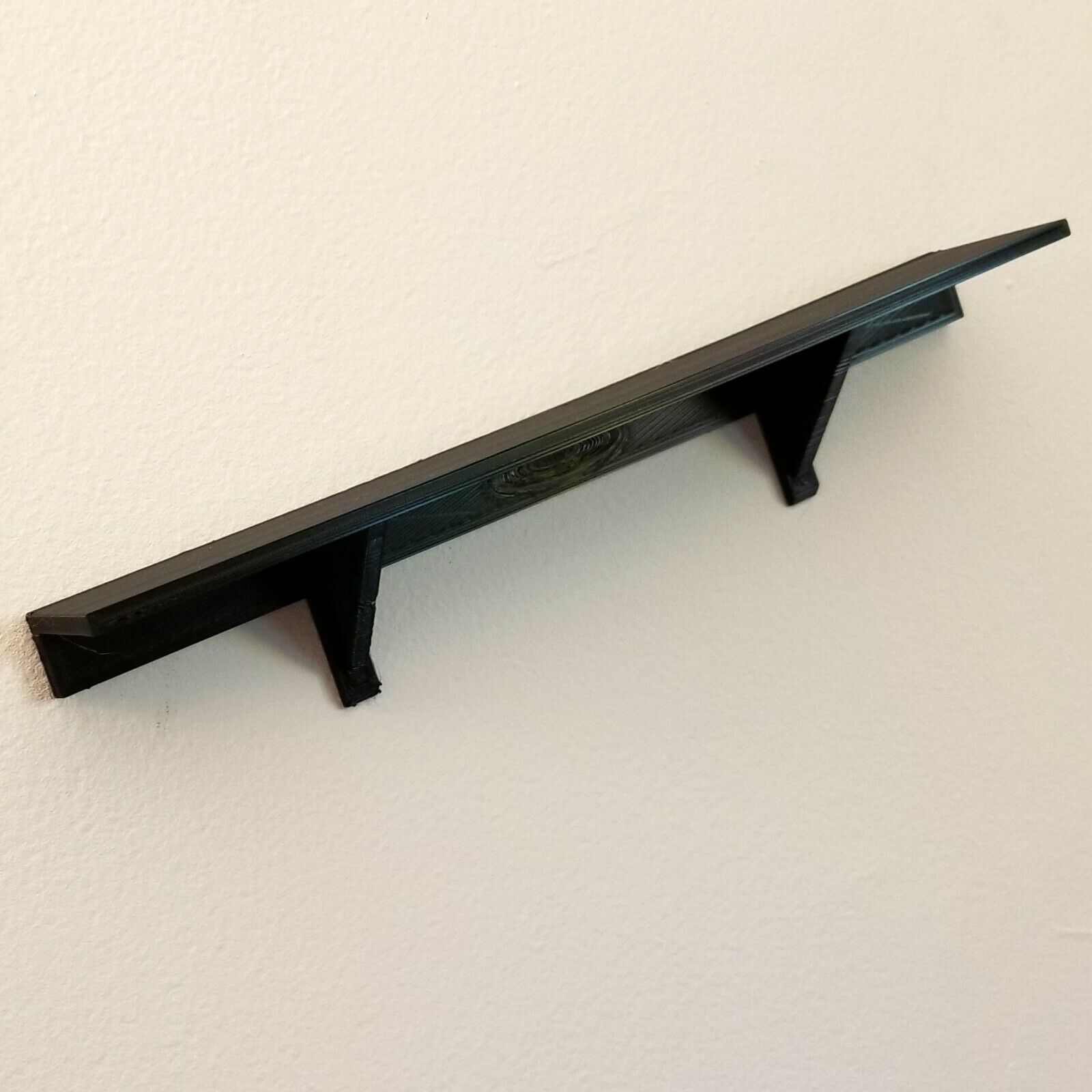 12" X 2" Black Wall Shelf Uses 3m Command Strips Are Removable & Easy To Install
