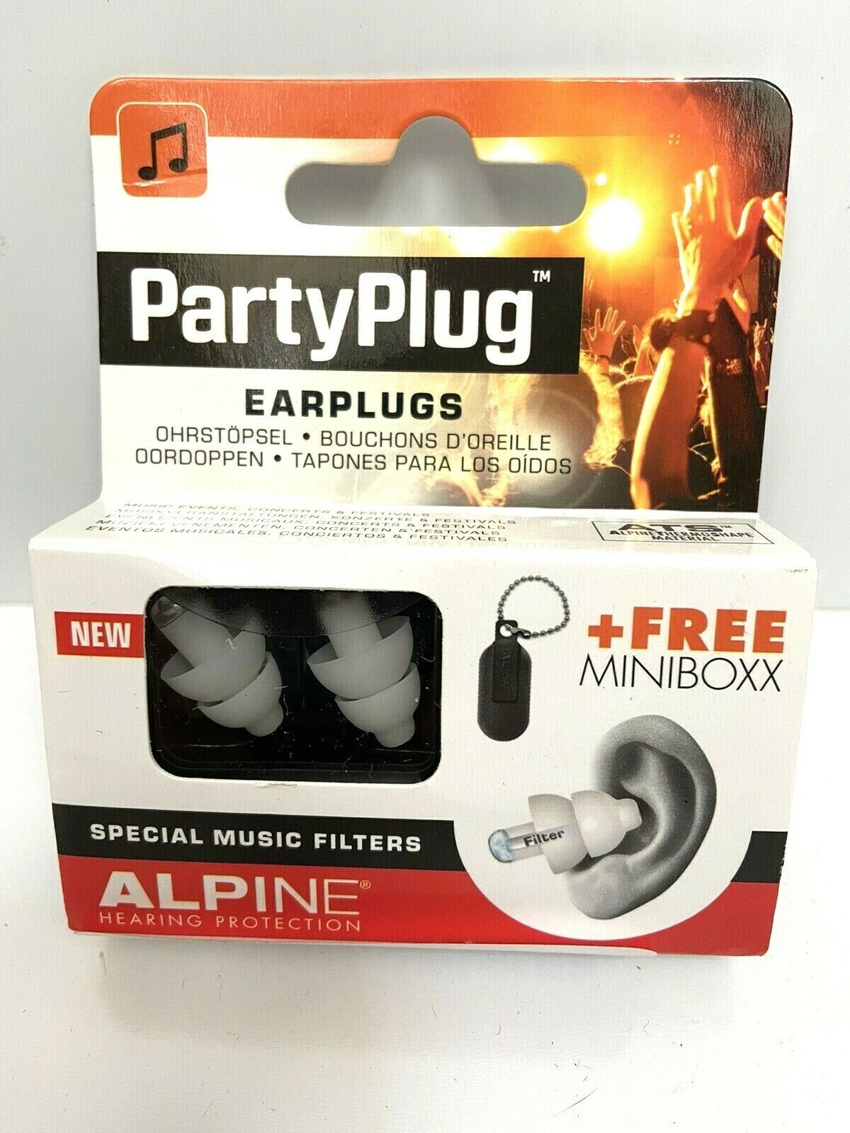 Alpine Partyplug Ear Plugs For Loud Music Environments Concerts Plus Carry Box