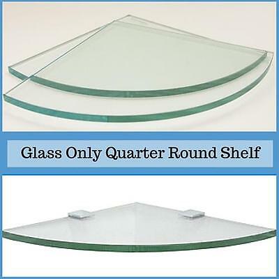 3/8" Tempered Quarter Round Corner Glass Shelf Flat Polish Edge & Touch Corners