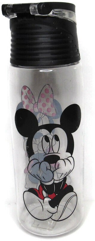 Mickey Mouse Minnie Mouse Water Bottle Flip Top Hole For Straw