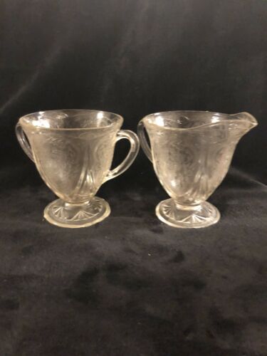 Beautiful Royal Glass (depression) Creamer And Sugar Set In Great Condition