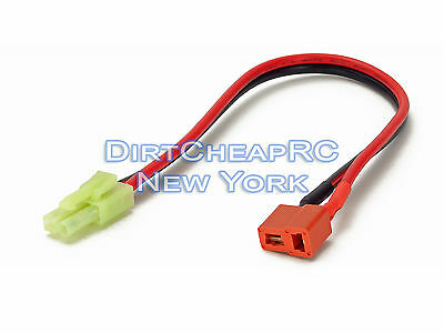Charger Adapter Cable: Deans T-plug Female To Airsoft Tamiya Mini Male Lipo Lead