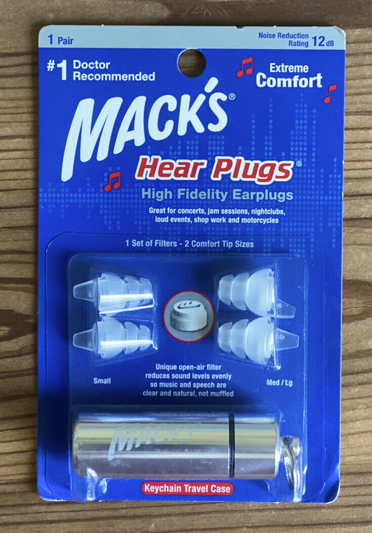 Mack's Hear Plugs High Fidelity Earplugs - Reusable Hi-fi Musicians Ear Plugs