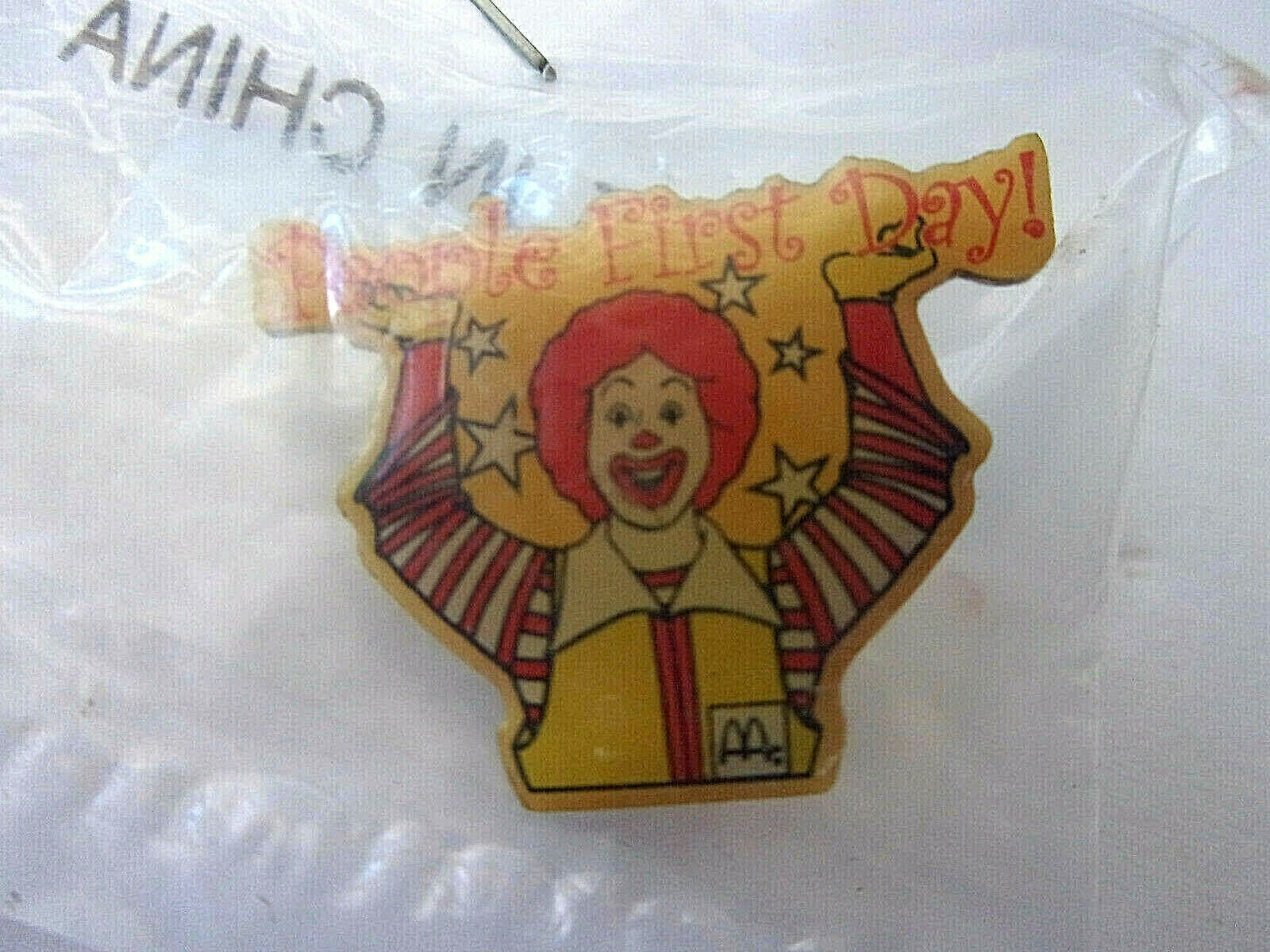 Rare Ronald Mcdonalds "people First Day "  Employee's Bling Pin New