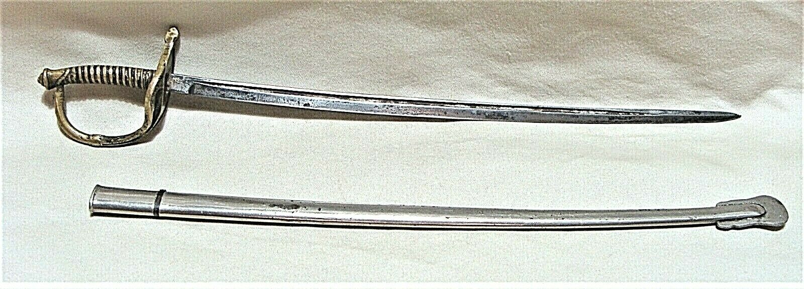 Vintage Miniature Civil War Military Cavalry Sword 9" Long W/ Scabbard