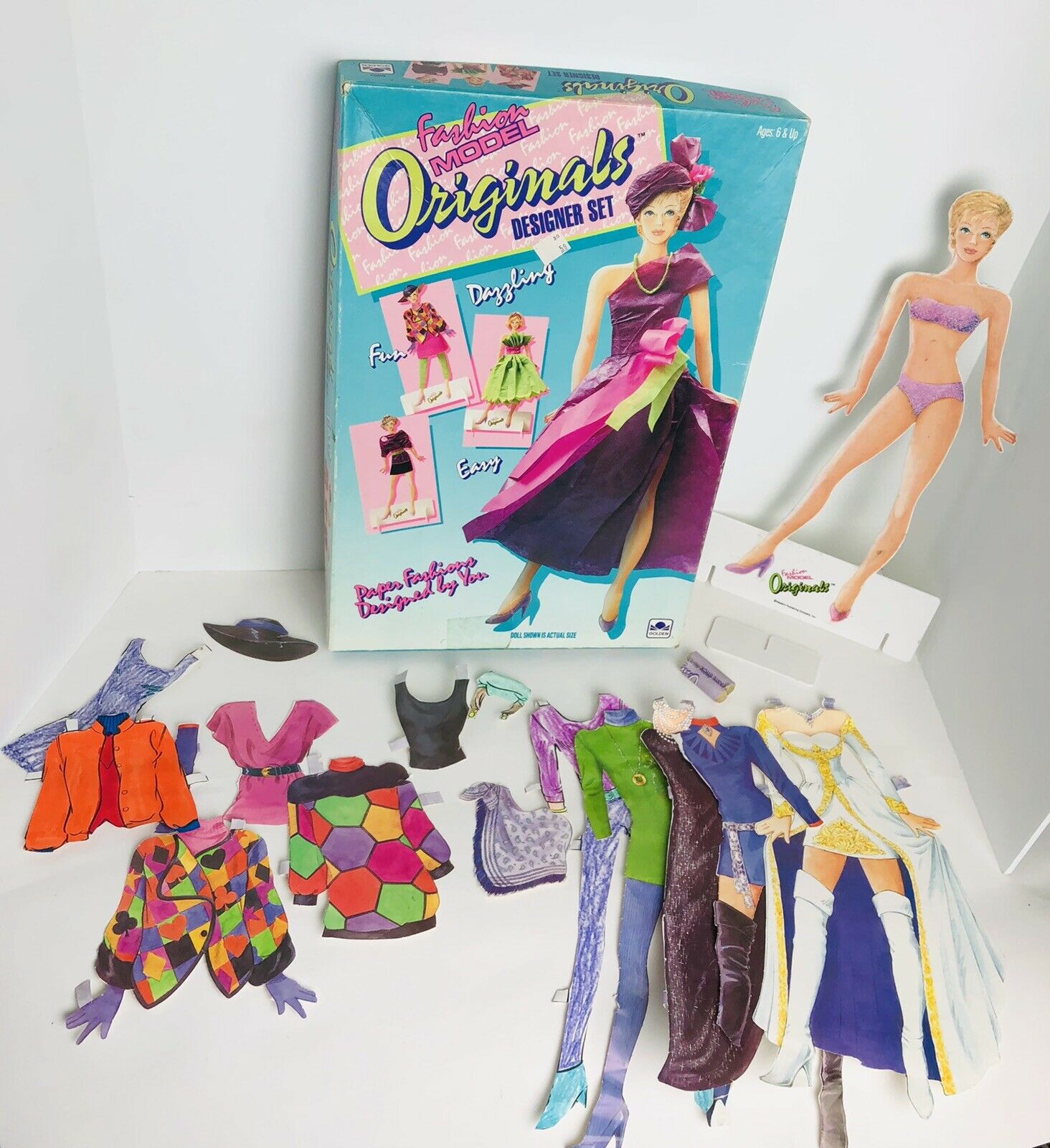 Vintage 1991 Golden Fashion Model Originals Designer Set Doll Kit Paper Doll