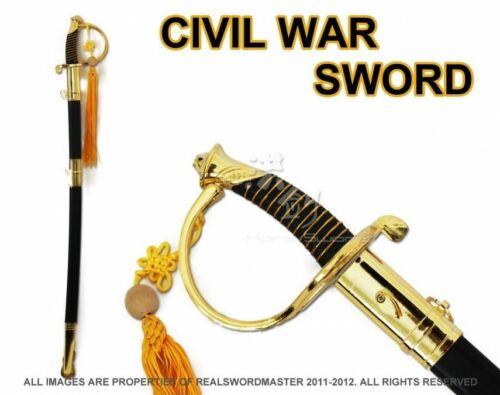 Full Size 39" Civil War Csa Confederate Cavalry Officer Sword Saber Gold C.s.a.