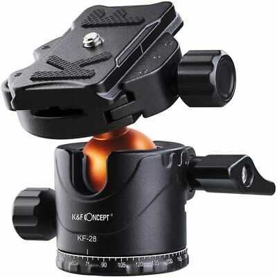 K&f Concept Tripod Ball Head 360° Panoramic With 1/4 Qr Bubble Level For Dslr