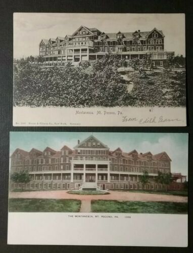 Mt. Pocono Pa Montanesca Hotel Postcards (2) Opened 1901 Burnt Down 1911