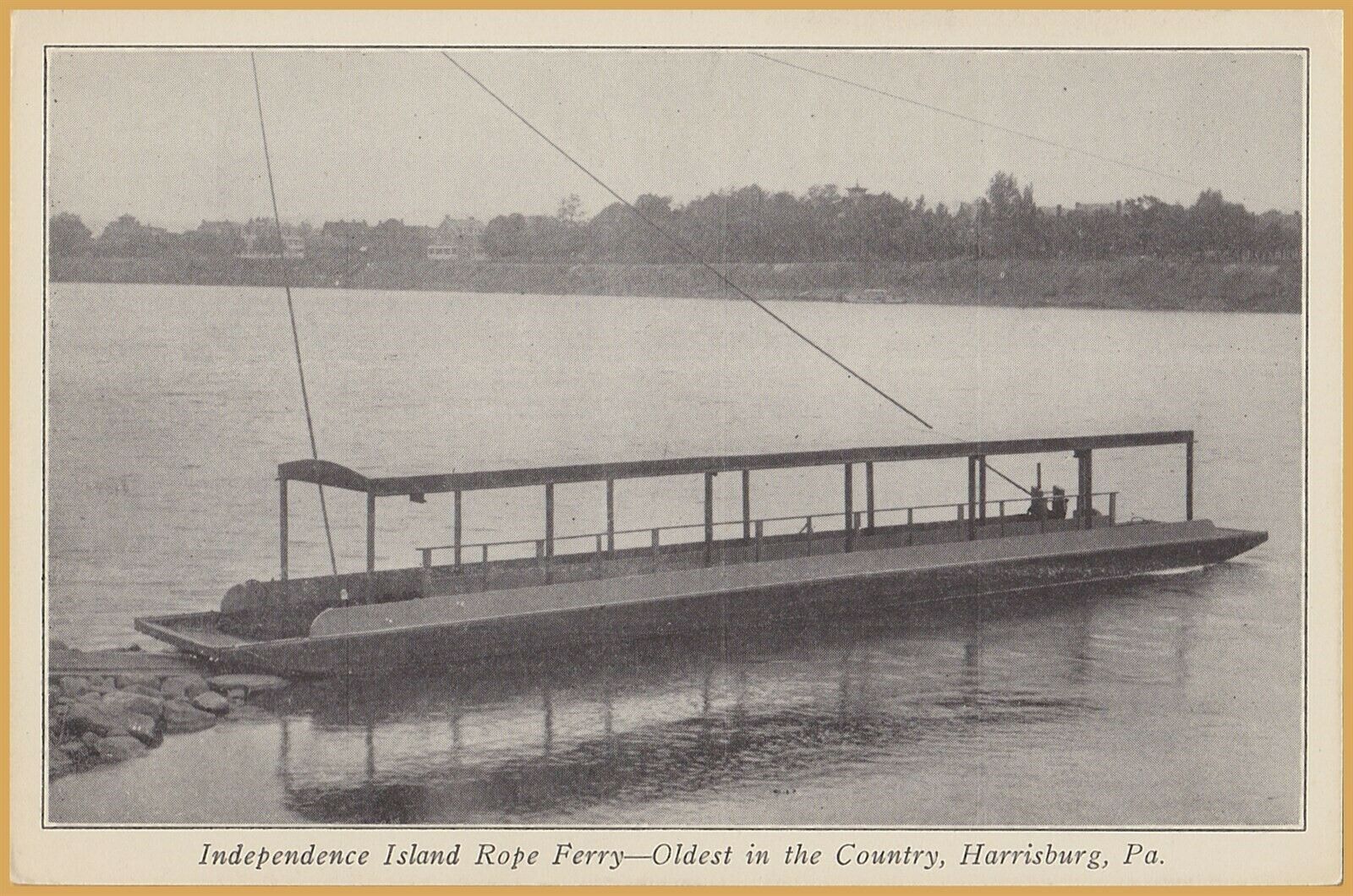 Harrisburg, Pa., Independence Island Rope Ferry, Oldest In The Country