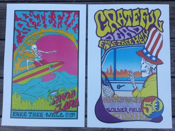 Grateful Dead 50th Posters Santa Clara And Chicago Fare Thee Well Dead & Company
