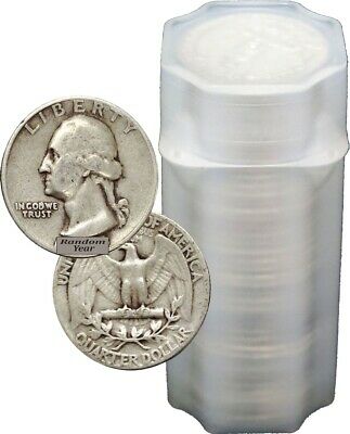 Full Dates Roll Of 40 $10 Face Value 90% Silver Washington Quarters