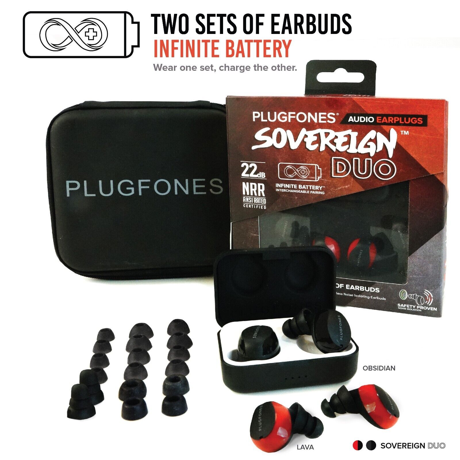 Plugfones Sovereign Duo Bluetooth Osha Certified Earplugs With Earphones