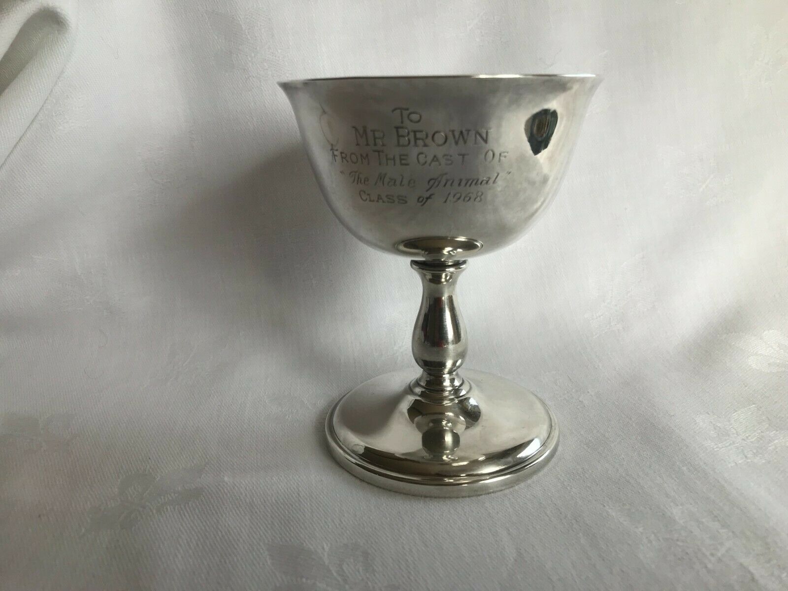 1968 Reed & Barton Heavy Sherbet Champagne Sterling Silver Goblet Inscribed