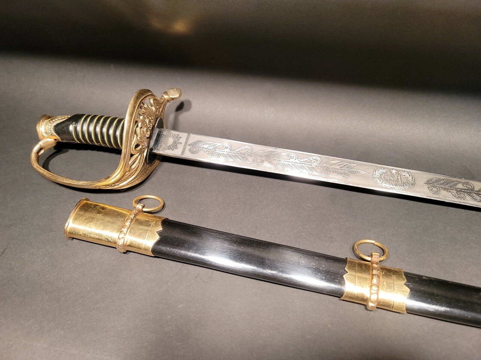 Antique Style W. J. Mcelroy Confederate Officer's Sword With Scabbard