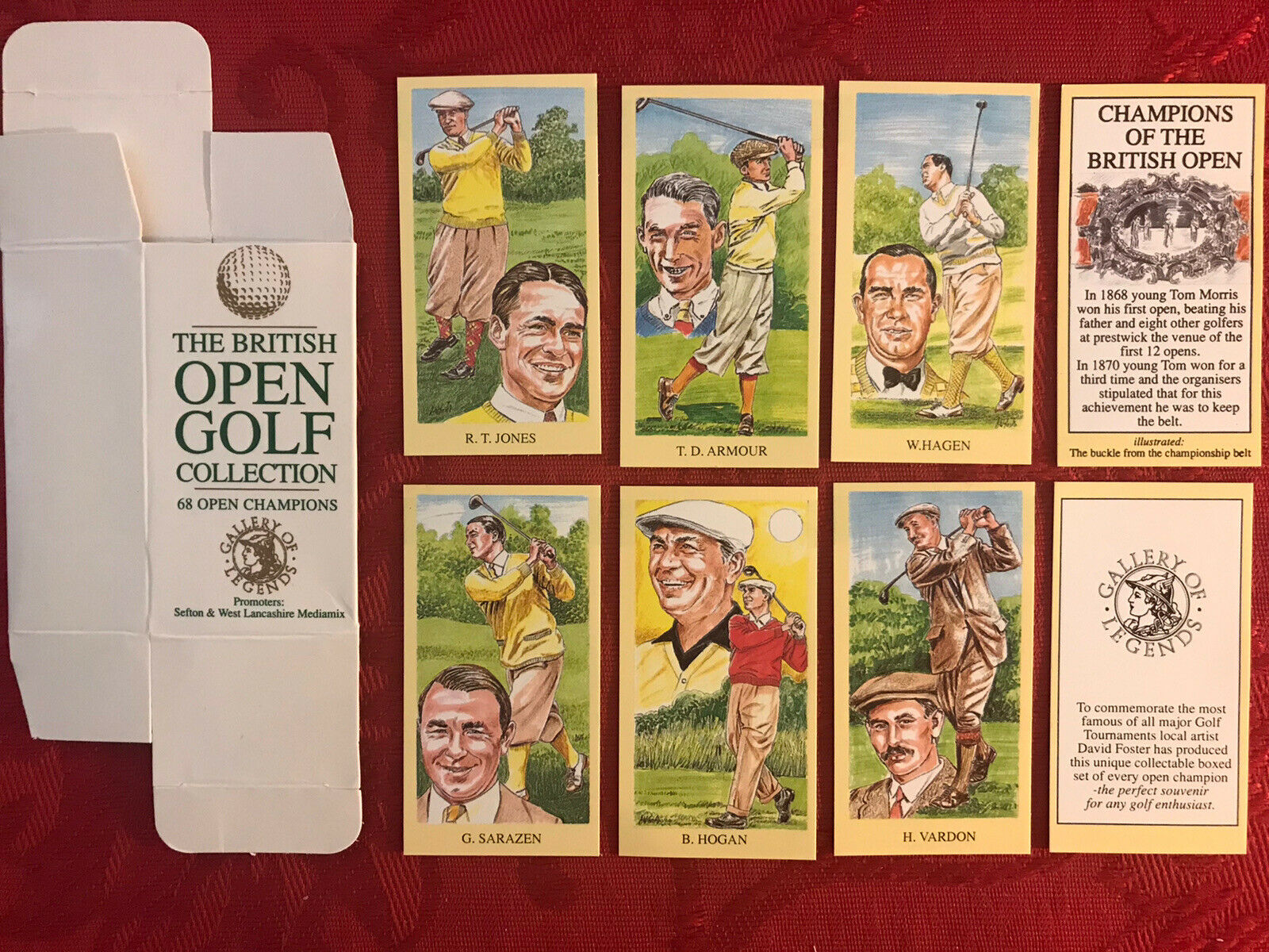 Golf-british Open Winners-72 Card Set-jones-hagen-gallery Of Legends-nrmint/mint