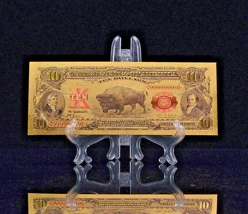 Make Offer <mint Gem>1899 "gold"$10 Bison Gold Certificate Rep.*banknote~ Haq