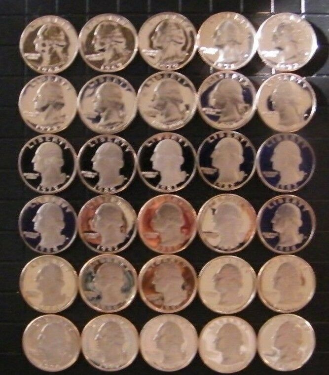 1968-1998 S Washington Quarter Gem Cameo Proof Run 30 Coin Set Us Mint Lot