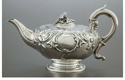 A120 A Thomas Burwash George Iv Silver Tea Pot.  London,england, Circa 1822-1823