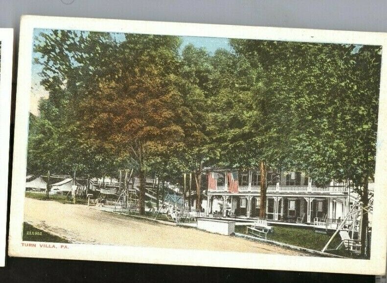 Bushkill  Pennsylvania Postcard Turn Villa #2 Main Building And Tents 1920s