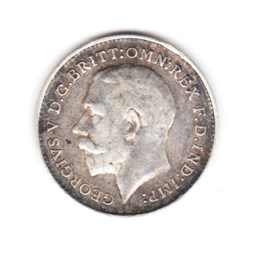 1911 Great Britain George V Sterling Silver Threepence.